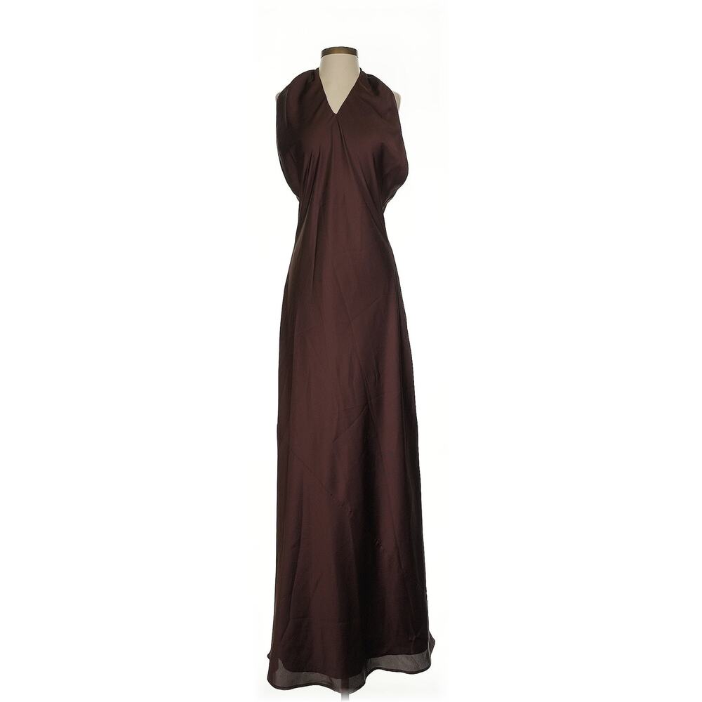 Show Me Your Mumu Jasmine Halter Maxi Dress Chocolate Luxe Satin L NWT - Picture 5 of 9